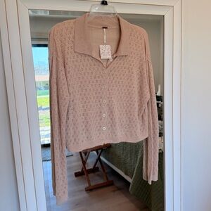 NEW Free People Betty Button Front Sweater Cardigan